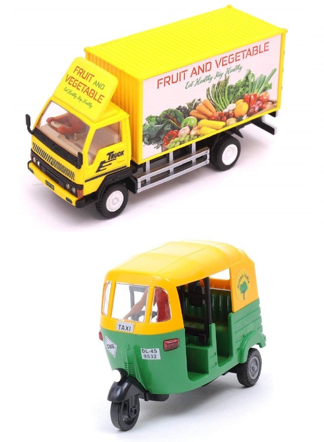 Sheel Panther Container Truck Toy with CNG Auto Toy, Combo of Two - Image 1