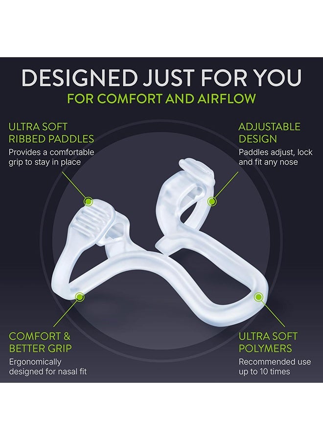 Unique 3 Pcs Nasal Dilator Snoring Solution | Starter Pack | Snore Less & Sleep Better | Nasal Strip Alternative | Comfortable Breathing Aids for Better Sleep & Improved Airflow - Transparent / Size S - Image 2