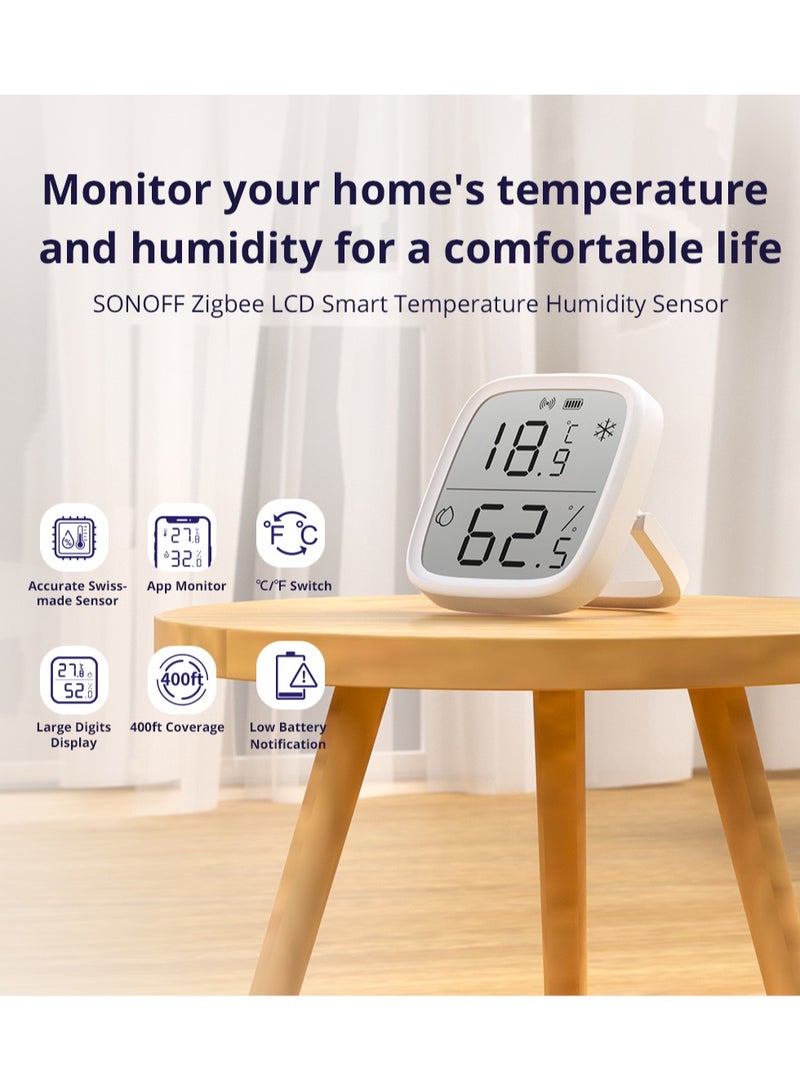 SONOFF Zigbee Indoor Temperature Humidity Sensor, SNZB-02D LCD Wireless Smart Thermometer Hygrometer, Compatible with Alexa & Google Home for Remote Monitoring and Home Automation  - Image 2