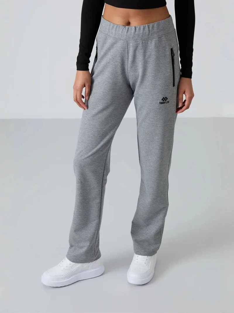 تومي لايف TOMMY Women's Straight-leg Fleece Sweatpants
