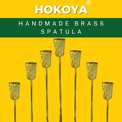 HOKOYA® Handcrafted Brass Spatula for Cooking | Smooth Polished Handle for Easy Grip | Traditional Indian Utensil for Eco-Friendly and Sustainable Kitchen - Image 2