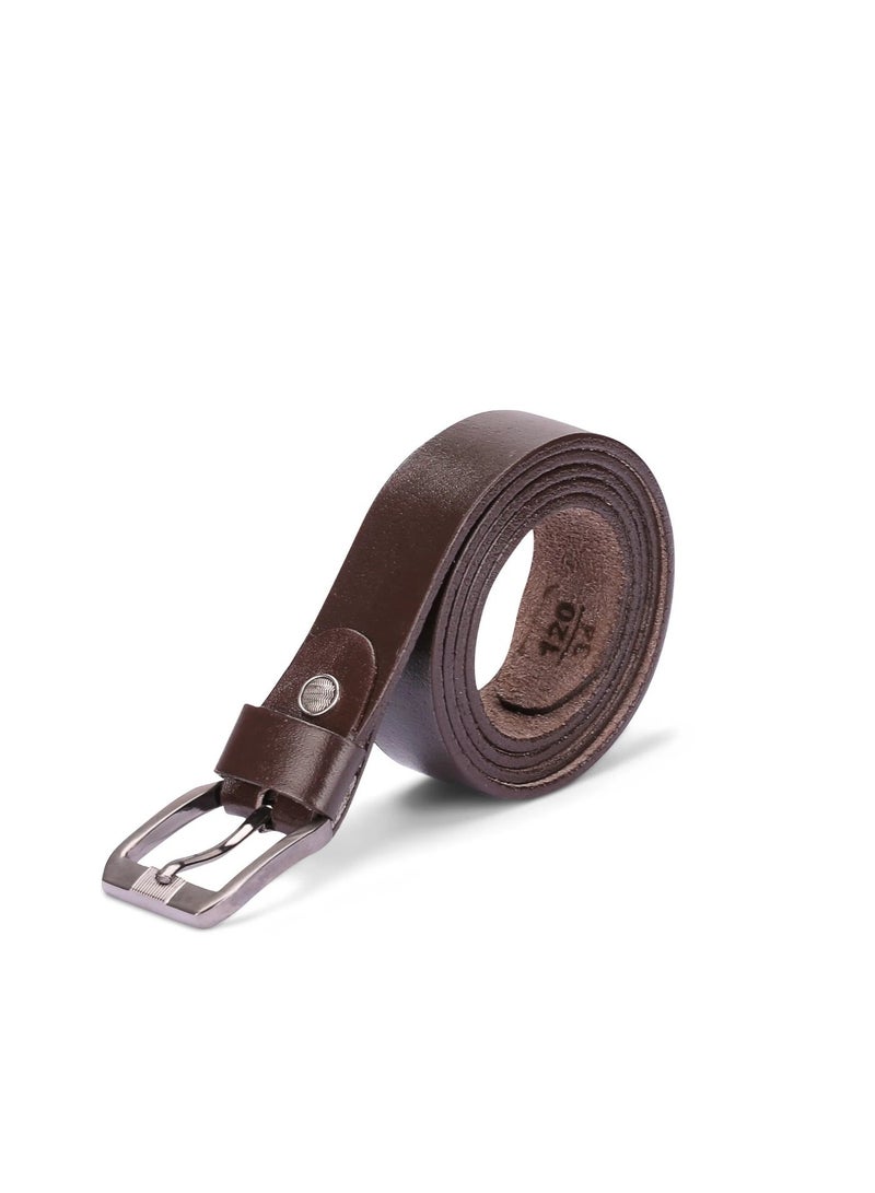حزام جلد أولادي كلاسيكي - جلد ناعم بإبزيم معدني مقاوم - مقاس 80 إلى 100 سم - ألوان متعددة - مناسب للمدرسة والمناسبات - Image 1