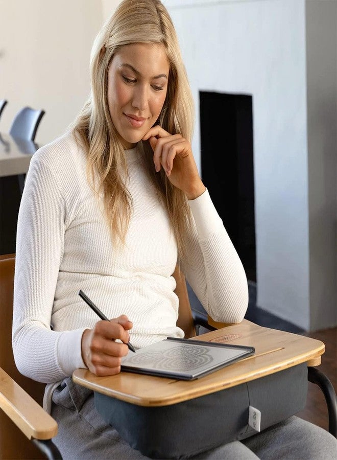 Yogibo Traybo 2.0 Lap Desk, Bamboo Top Lap Desk With Pillow for Laptop Built in Slot for Tablet or Phone, Lap Pad for Working, Reading, Writing, Lap Board, Dark Gray - Image 5