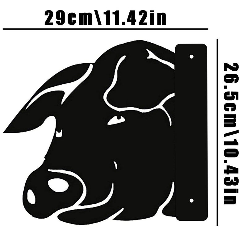 Generic Cross-border Independent Station Garden Decoration Peeping Cow Outdoor Giraffe Metal Iron Decoration Courtyard Plug-in Ornaments Solid pig head