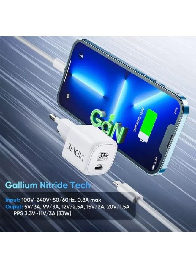 Vidvie - GaN PD3.0 FAST CHARGER 33W WITH TYPE-C Port ple241c - Image 1