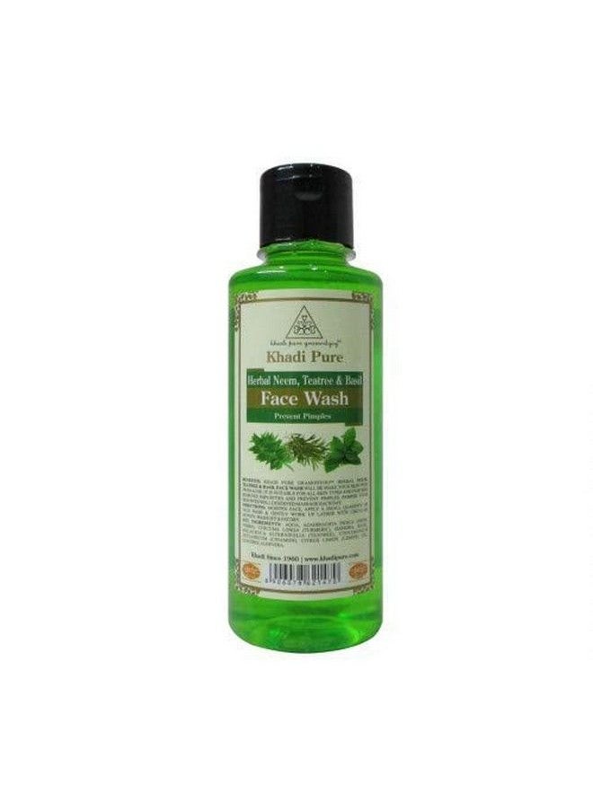Khadi Pure Herbal Neem Teatree & Basil Face Wash Green 125 Ml (Kpnmttbsfwx1)  - Image 2