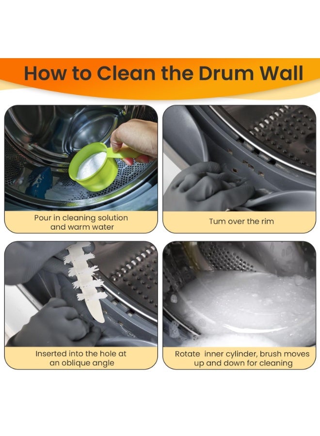 OSHIMA Washing Machine Cleaner Brush, Washer Cleaner Tools Accessories, 6pc Drum Laundry Cleaner Brush and Crevice Cleaning Brush for Tight Spaces and Washer Rubber Seal - Image 4