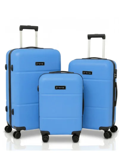 HAYYAK HYK-02 Set of 3 Luggage| ABS Hardside Trolley| Cabin-20 Inch, Medium-24 Inch, Large-28 Inch| Blue