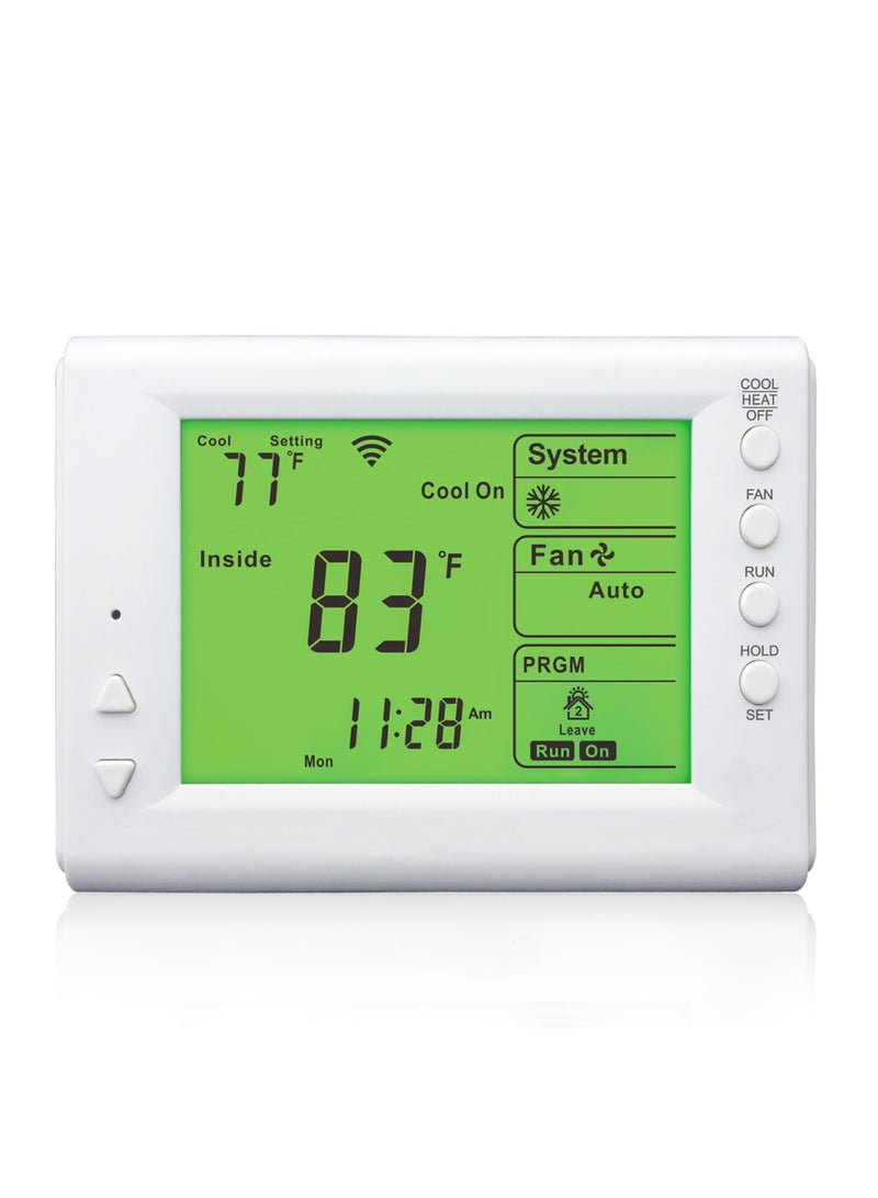 SYOSI Smart Thermostat, Compatible with Alexa and Google Assistant, 7 Day Programmable WiFi Thermostat for Single Stage 1 Heat/ 1 Cool HVAC, APP & Voice Control, 24VAC Power, C-Wire Required, White - Image 1