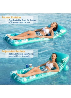 Jasonwell Inflatable Pool Float Adult Pool Floaties Lounger Floats Rafts Floating Chair W Adjustable Backrest Cup Holders Water Floaty Pool Lake Lounge Tanning Float Beach Party Toys Adults Kids  - Image 4
