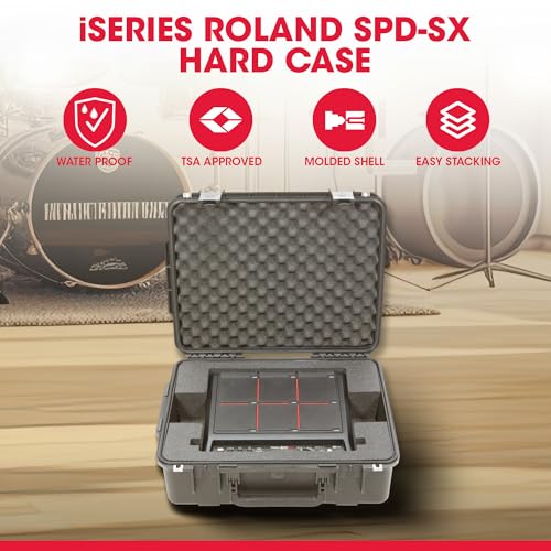 SKB iSeries Roland SPD-SX Drum Multi Pad Hard Case, Waterproof Polypropylene Shell with Foam, Trigger Latch and Lock Loops for Travel Use - Image 2