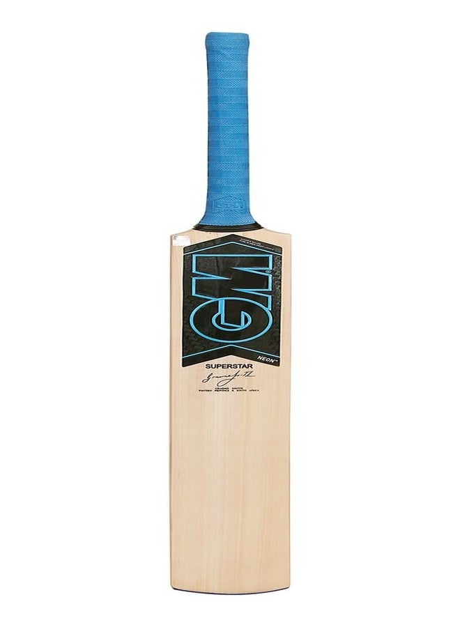 GM Neon Superstar Kashmir Willow Cricket Bat for Leather Ball |Full Size | Light Weight| Free Cover| - Image 1