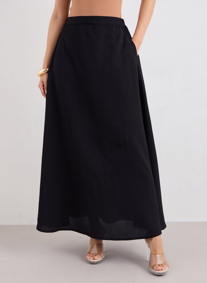 ستايلي جيبة ماكسي ستايلي سادة بفتحة جانبية - Image 2