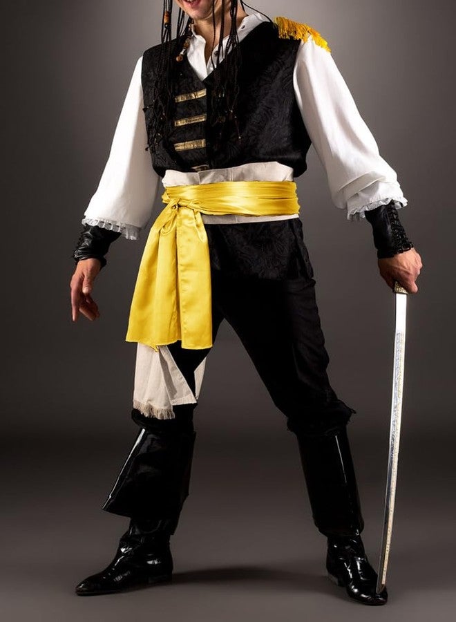 C-ZOFEK Karate Sash Kung Fu Suit Satin Waist Belt 2 PCS 126" *13" for Pirate Cosplay Anime Accessories (Yellow+Org) - Image 5