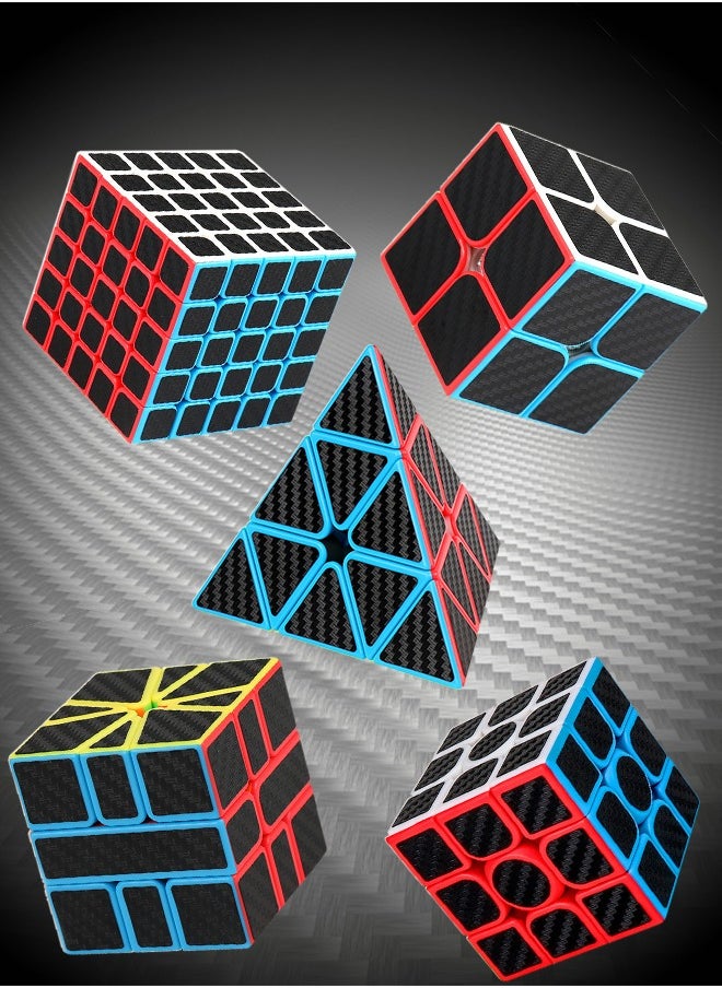 GROIC Magic Cube 2x2 3x3 5x5 Pyramid Set Puzzle Cube Easy Turning Toy Gift for Children Adults Pack of 5  - Image 2