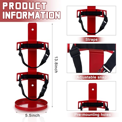 Suzile Fire Extinguisher Mount Bracket Heavy Duty Wall Hanging Holder Metal Fire Extinguisher Bracket 5 lb for Home Car Rv Truck Boat2 Pcs - Image 3