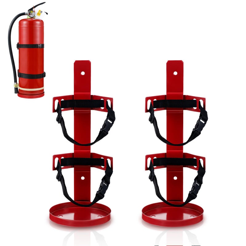 Suzile Fire Extinguisher Mount Bracket Heavy Duty Wall Hanging Holder Metal Fire Extinguisher Bracket 5 lb for Home Car Rv Truck Boat2 Pcs - Image 2