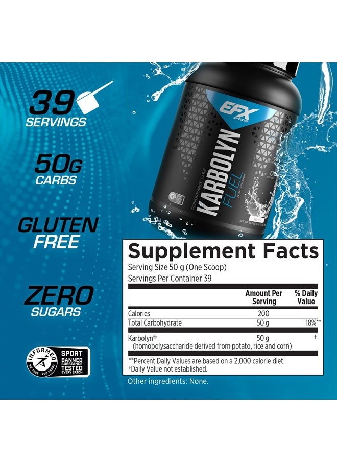 EFX SPORTS Karbolyn Fuel | Fast-Absorbing Carbohydrate Powder | Carb Load, Sustained Energy, Quick Recovery | Stimulant Free | 37 Servings (Neutral)  - Image 2