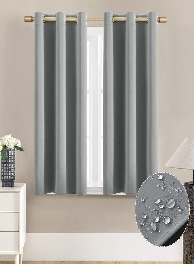 XTMYI Short Curtains for Bathroom Window,48 Inch Length Waterproof Blinds for Shower Window,2 Panels,Light Grey - Image 1
