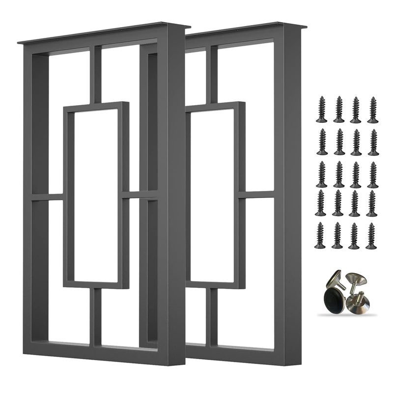 Ventuos Metal Table Legs 28 in H x 177 in WSquare Black for TableMetal Desk LegsDiningSet of 2 DIY SteelComputerOffice Table Leg - Image 2
