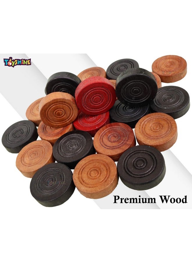 Toyshine Toyshine Bulldong Wooden Case Carrom Playing Coins | 24 Wooden Coins  - Image 3