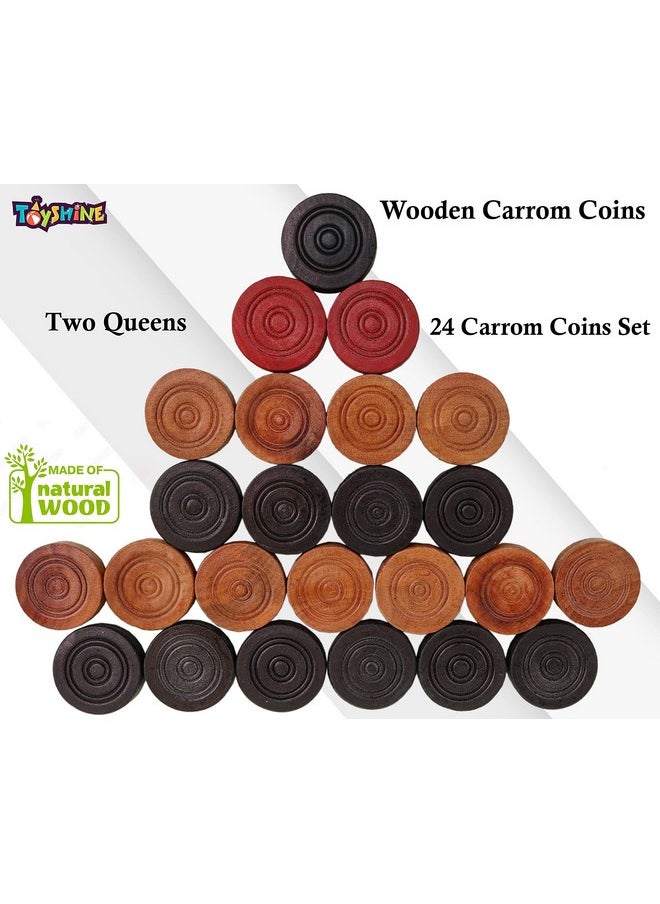 Toyshine Toyshine Bulldong Wooden Case Carrom Playing Coins | 24 Wooden Coins  - Image 2