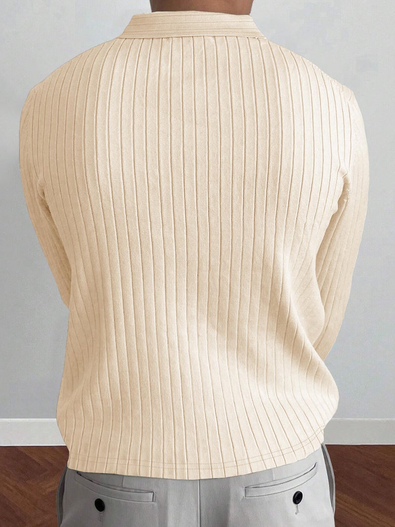 Noble Monk Relax Fit |Textured| Lycra | Polo Neck T-Shirt Teal Melange - Image 2