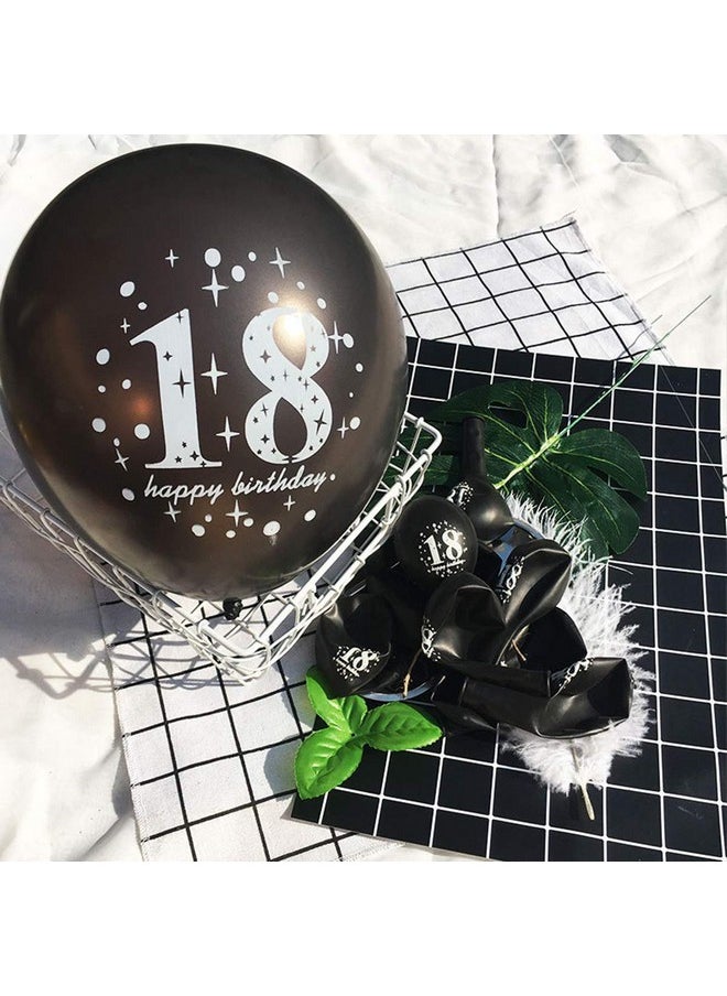 JONHAMWELBOR 18Th Birthday Balloons Gold And Black Party Decorations 12 Inch Latex And Confetti Balloon Printed With Happy Birthday 18 For Men Women Girl Boy  - Image 4