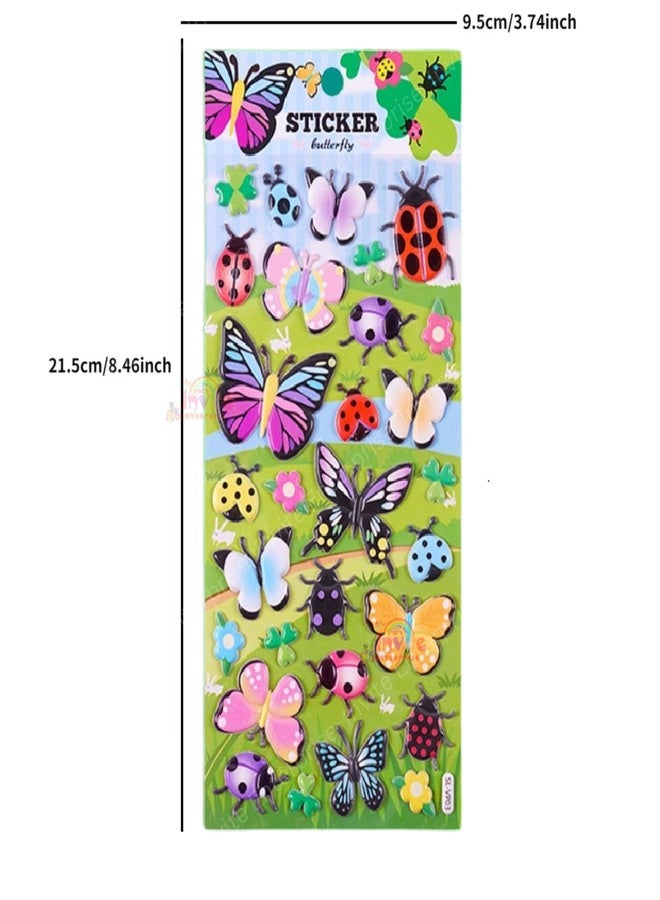 Invite Enterprise Kawaii Sticker Set–Puffy Stickers for Kids,3D Stickers for Girls,Aesthetic Sticker,Cute Stickers,Foam Stickers for Kids,Craft Stickers,Self Adhesive Stickers(Bird Insect Butterfly-12 Sheet Mix Design) - Image 3