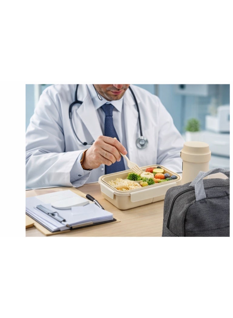 عرض رمضان طقم حقائب غداء وافطار معزولة أنيق مع كوب للقهوة او العصير مكون من 3 قطع مع صندوق غداء مقسم وكوب سفر - تخزين طعام حراري محمول للمدرسة والمكتب والاستخدام الخارجي - مقاوم للتسرب، خفيف الوزن وقابل لإعادة الاستخدام - Image 5