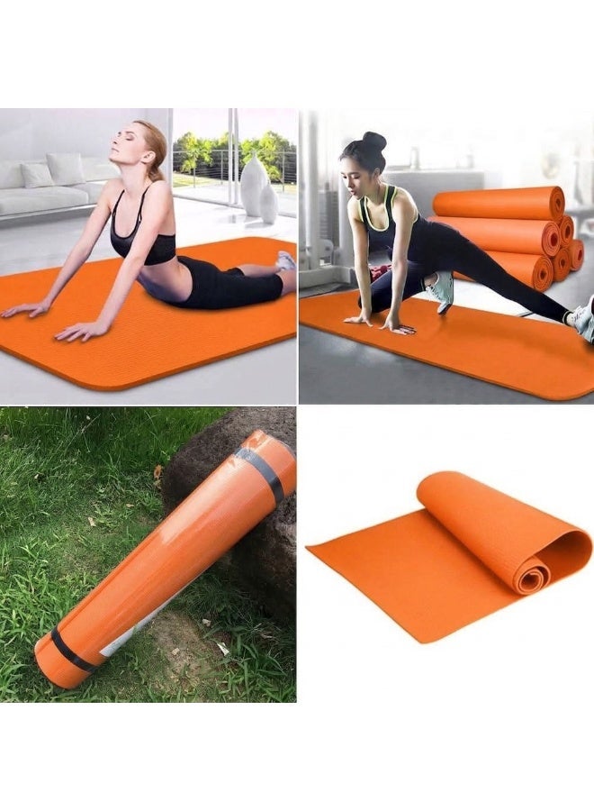 Non-slip yoga mat, suitable for high-intensity interval training, Pilates, yoga, home workouts, and gym use ( Orange ) - Image 1