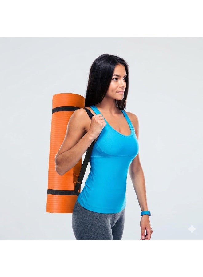Non-slip yoga mat, suitable for high-intensity interval training, Pilates, yoga, home workouts, and gym use ( Orange ) - Image 2