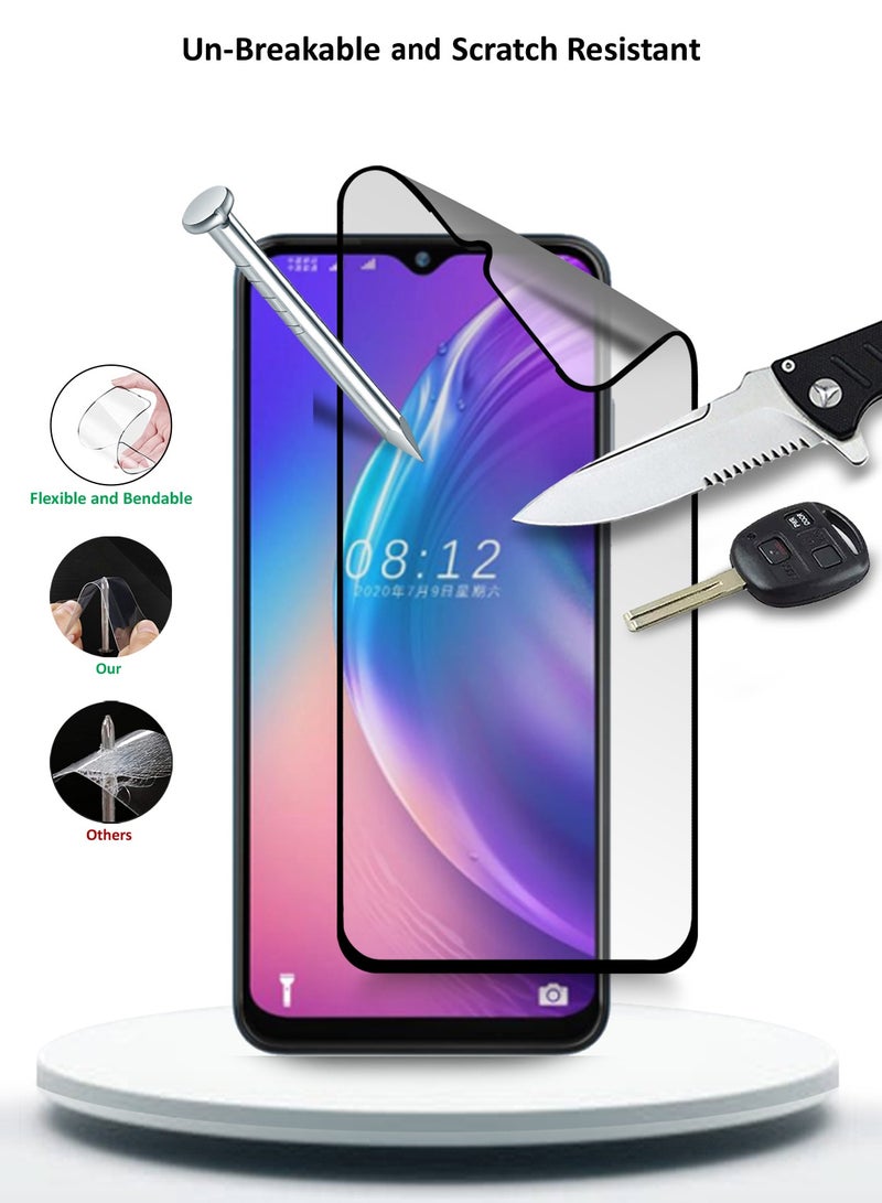 Wtech Coolpad CP12 4G 2023 Nano Ceramic Full Glue Full Cover Matte Flexible Screen Protector (MSCNMN) - Clear/Black - Image 3