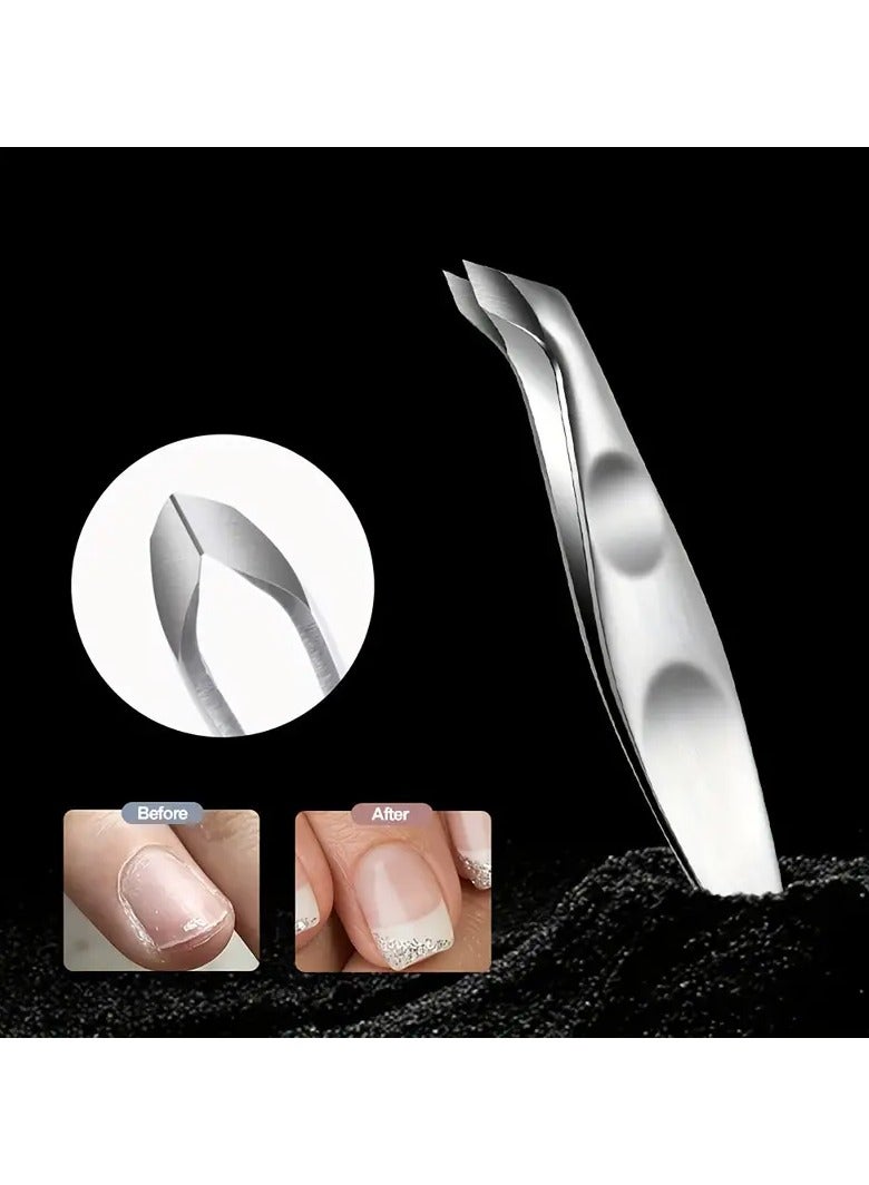 يوكانبي مقص تقليم الجلد الزائد من الفولاذ المقاوم للصدأ 1 قطعة، قاطع دقيق لثني الجلد، مقبض غير قابل للانزلاق، أداة مهنية للعناية بالأظافر وإزالة الجلد الميت - Image 2