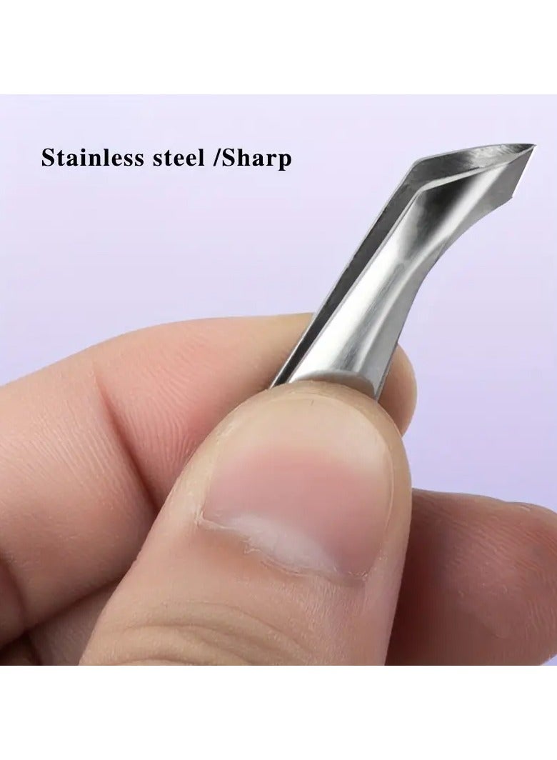 يوكانبي مقص تقليم الجلد الزائد من الفولاذ المقاوم للصدأ 1 قطعة، قاطع دقيق لثني الجلد، مقبض غير قابل للانزلاق، أداة مهنية للعناية بالأظافر وإزالة الجلد الميت - Image 4