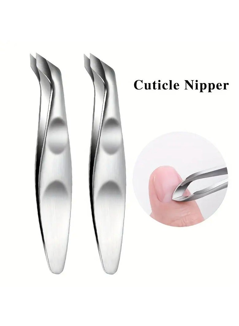 يوكانبي مقص تقليم الجلد الزائد من الفولاذ المقاوم للصدأ 1 قطعة، قاطع دقيق لثني الجلد، مقبض غير قابل للانزلاق، أداة مهنية للعناية بالأظافر وإزالة الجلد الميت - Image 5