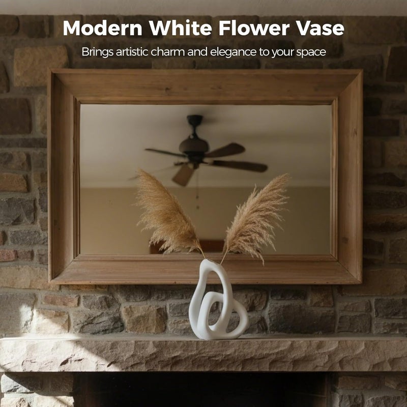 Resin Knot Sculpture Centerpiece, Modern White Flower Vase, Bohemian Decorative Vase for Pampas, Dried Flowers, Minimalist Aesthetic Home Decor - Image 4