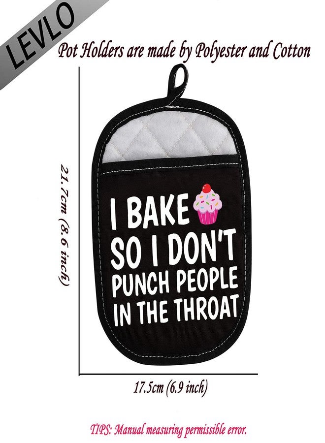 LEVLO Funny Baker Gifts I Bake So I Don't Punch People in The Throat Oven Mitt Cupcake School Graduation Gift (I Bake So I Don't Punch People in The Throat) - Image 2
