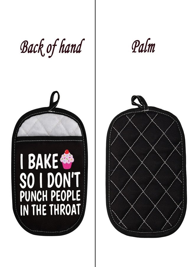 LEVLO Funny Baker Gifts I Bake So I Don't Punch People in The Throat Oven Mitt Cupcake School Graduation Gift (I Bake So I Don't Punch People in The Throat) - Image 3