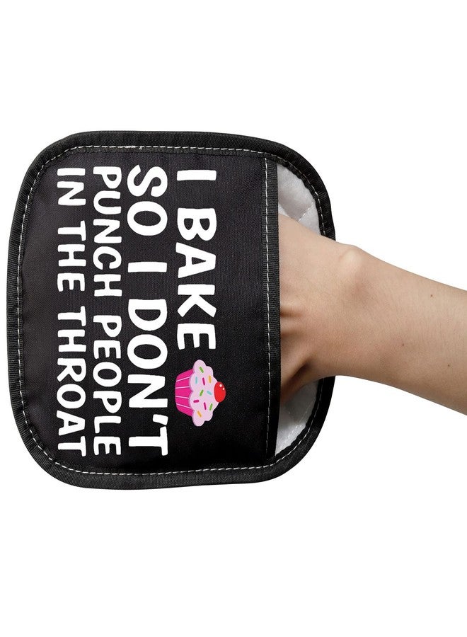 LEVLO Funny Baker Gifts I Bake So I Don't Punch People in The Throat Oven Mitt Cupcake School Graduation Gift (I Bake So I Don't Punch People in The Throat) - Image 5
