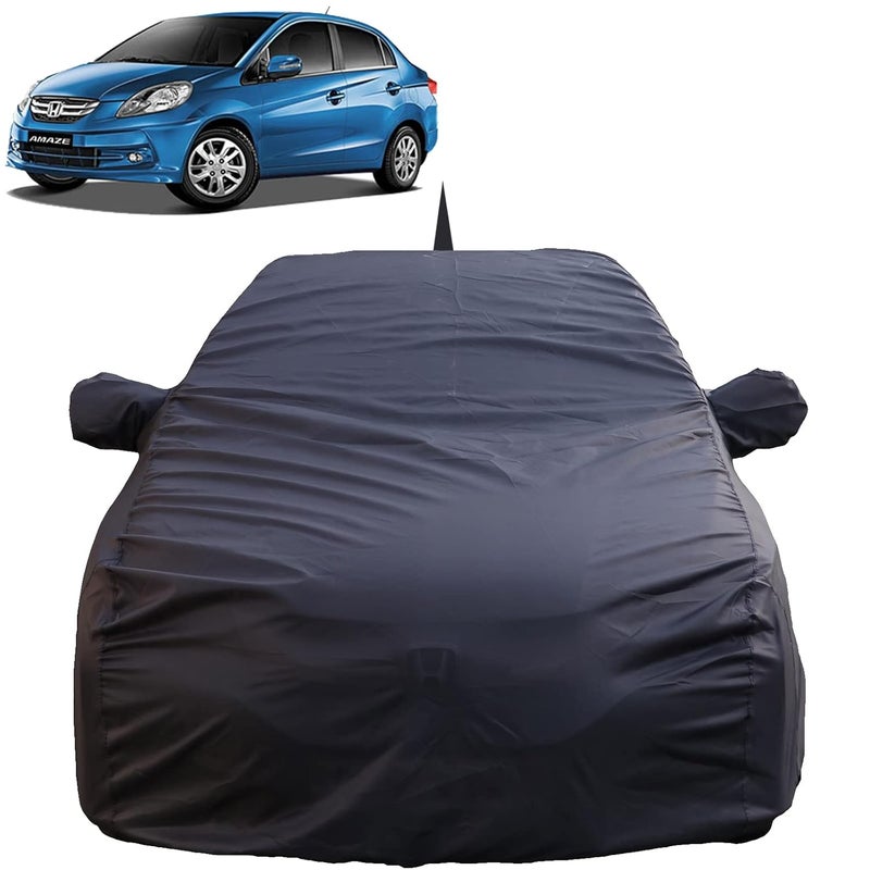 Autofact Waterproof Car Body Cover Compatible with Honda Amaze (2011 to 2017) with Mirror and Antenna Pockets, 4 x 4 American Matty, Long Lasting Strong Durable Material, Grey Color - Image 1