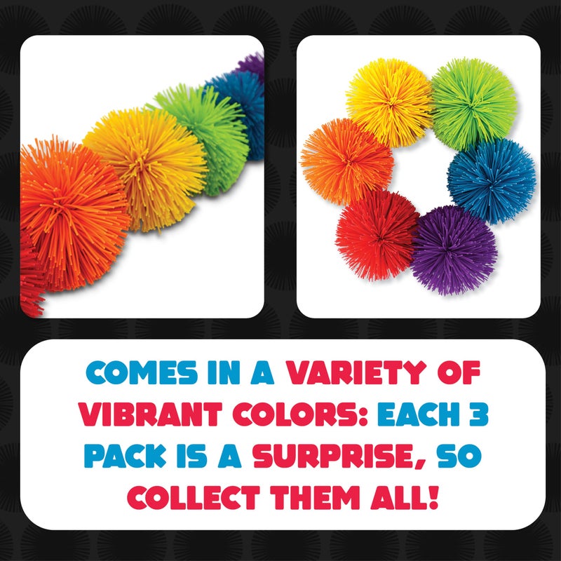 Koosh Balls 3 inch, 3 Pack Assorted Colors - Kids' Beach & Outdoor Fun, Ages 3+ - Image 4