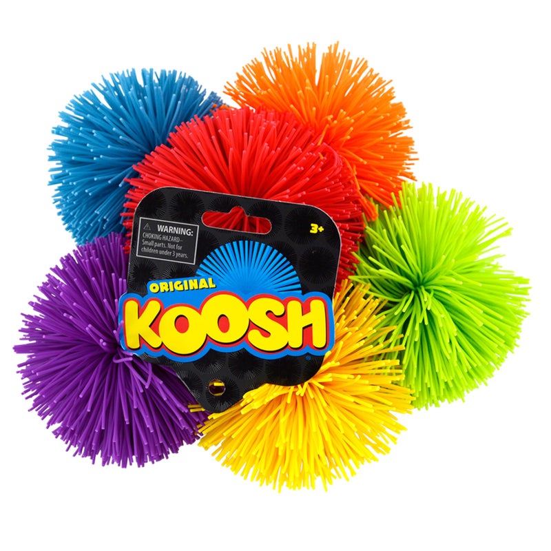Koosh Balls 3 inch, 3 Pack Assorted Colors - Kids' Beach & Outdoor Fun, Ages 3+ - Image 1