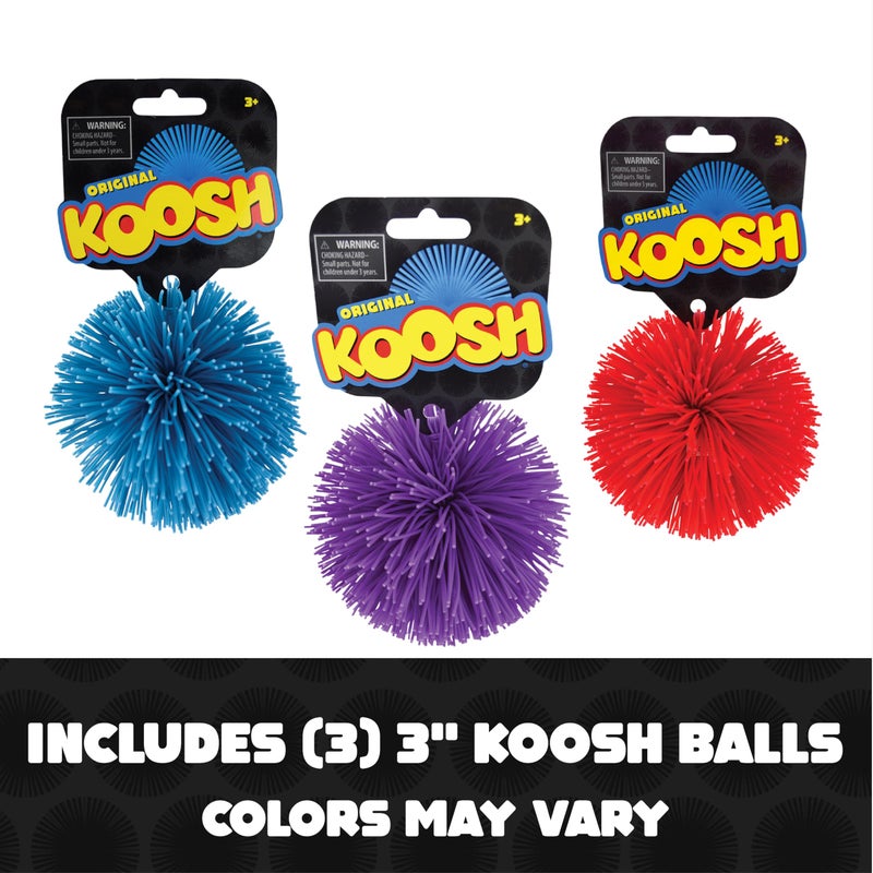 Koosh Balls 3 inch, 3 Pack Assorted Colors - Kids' Beach & Outdoor Fun, Ages 3+ - Image 2