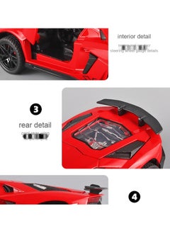 LAMBORGHINI Alloy Collectible Lambo Toy Car Model Pull Back Die-Cast Vehicle with Lights and Sound  - Image 3