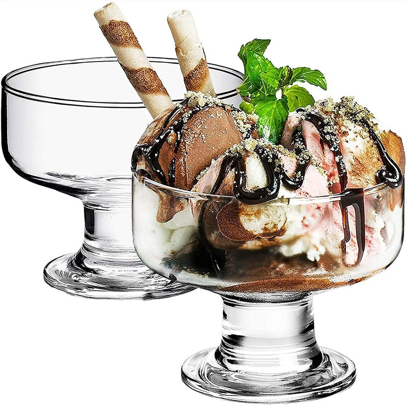 shreenath craft Glass Ice Cream Bowls Set Salad Dessert Serving Bowls Tableware Set 265 ml Crystal Clear 6 - Image 3