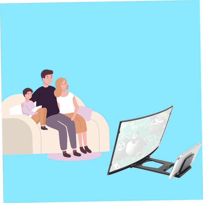 حامل مكبر شاشة الهاتف المحمول بشاشة منحنية لعرض أوضح، حامل هاتف محمول محمول كهدية للعائلة والأصدقاء، متوافق مع جميع الهواتف الذكية - Image 4
