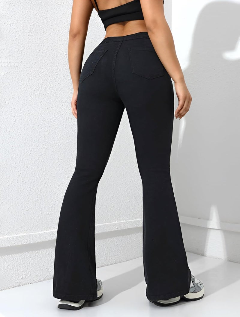 Ben Martin Women’s Black High Waist Jeans || Flared Bell Bottom Bootcut Pants || Wide Leg Stretch Denim – Perfect for Travel, Party & Everyday Use – Sizes 36 (1) - Image 3