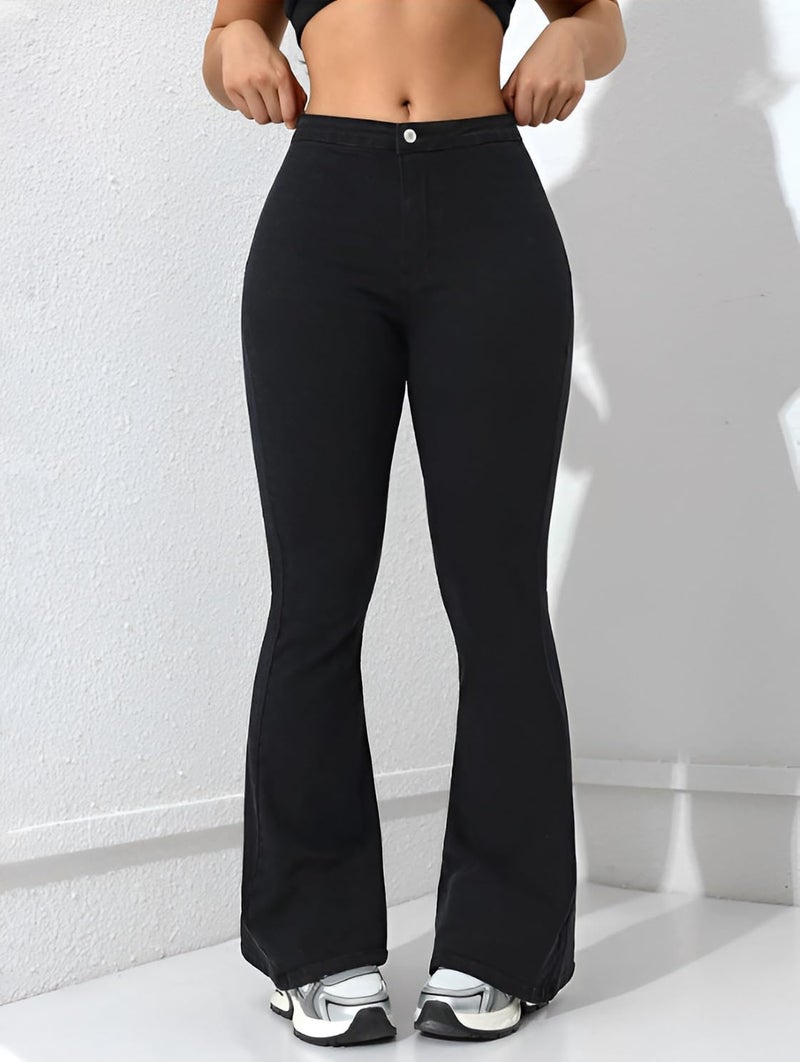 Ben Martin Women’s Black High Waist Jeans || Flared Bell Bottom Bootcut Pants || Wide Leg Stretch Denim – Perfect for Travel, Party & Everyday Use – Sizes 36 (1) - Image 2