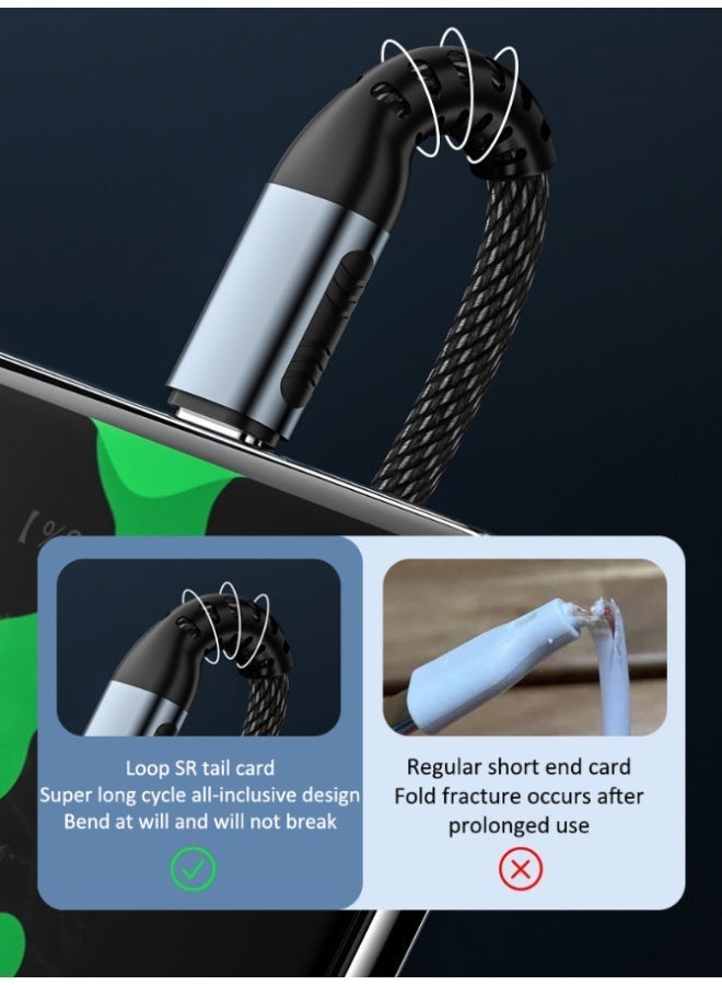 Outdoor.Market 240W USB-C to USB-C Cable 2M – Braided Nylon Type-C Fast Charging and Data Transfer Cable for iPhone 17/16 Series, MacBook, Samsung S24/S23 Ultra, iPad, Laptop – Black - Image 2